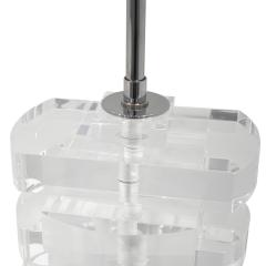 Karl Springer Pair of Chic Table Lamps in Stacked Solid Lucite 1980s - 4025495