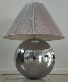 Karl Springer Pair of Karl Springer Chrome and Original Purple String Shade Ball Lamps 1980s - 3155419