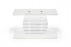 Karl Springer Pair of Karl Springer Contemporary American Stacked Clear Lucite Benches - 4274934