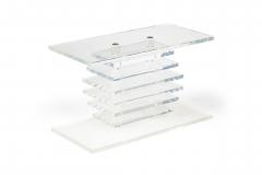 Karl Springer Pair of Karl Springer Contemporary American Stacked Clear Lucite Benches - 4274937