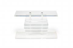 Karl Springer Pair of Karl Springer Contemporary American Stacked Clear Lucite Benches - 4274938