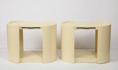 Karl Springer Pair of Karl Springer Embossed Leather Side Tables  - 1041609