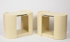 Karl Springer Pair of Karl Springer Embossed Leather Side Tables  - 1041610