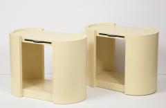 Karl Springer Pair of Karl Springer Embossed Leather Side Tables  - 1041611