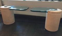 Karl Springer Pair of Karl Springer Sculpture Side Tables in Sandstone - 4628173