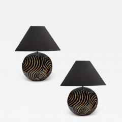 Karl Springer Pair of Large Karl Springer Vermicelli Ball Lamps - 3832756