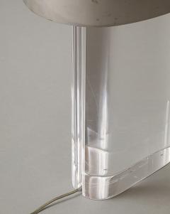Karl Springer Pair of Lucite Lamps with Chrome Shades - 4587801
