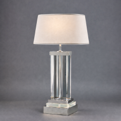 Karl Springer Pair of Lucite and Polished Nickel Column Lamps in the Style of Karl Springer  - 4527484