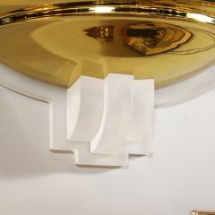 Karl Springer Pair of Mid Century Brass Lucite Spun Shaped Wall Sconces by Karl Springer - 3473806