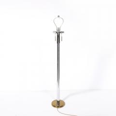 Karl Springer Pair of Mid Century Modernist Floor Lamps in Chrome Brass by Karl Springer - 4438675