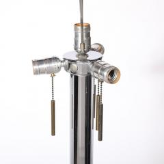 Karl Springer Pair of Mid Century Modernist Floor Lamps in Chrome Brass by Karl Springer - 4438677