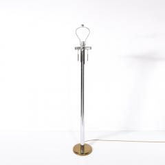 Karl Springer Pair of Mid Century Modernist Floor Lamps in Chrome Brass by Karl Springer - 4438678