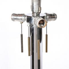 Karl Springer Pair of Mid Century Modernist Floor Lamps in Chrome Brass by Karl Springer - 4438682