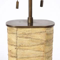 Karl Springer Pair of Mid Century Tessellated Lizard Bronze Table Lamps by Karl Springer - 4654210