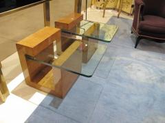 Karl Springer Pair of Modernist Lacquered Parchment Side Tables by Karl Springer - 507274