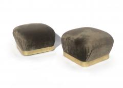 Karl Springer Pair of Souffl Ottomans by Karl Springer - 2300757