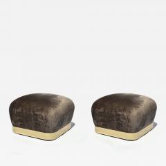 Karl Springer Pair of Souffl Ottomans by Karl Springer - 4288376