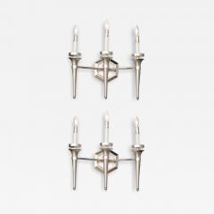 Karl Springer Pair of Three Light Wall Sconces - 4298176