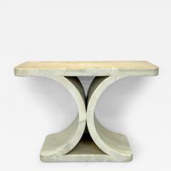 Karl Springer Patinated Karl Springer JMF Goatskin Console Table Signed 1970s - 3323258