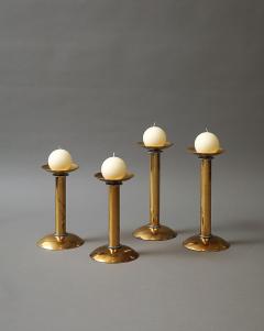 Karl Springer Polished Brass Candlesticks - 4445190