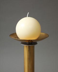 Karl Springer Polished Brass Candlesticks - 4445206