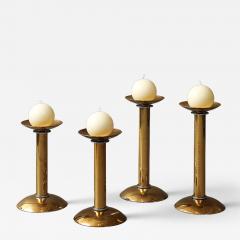 Karl Springer Polished Brass Candlesticks - 4445243