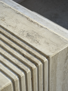 Karl Springer Postmodern Travertine Nesting Side Tables a Set of 3 - 4563167