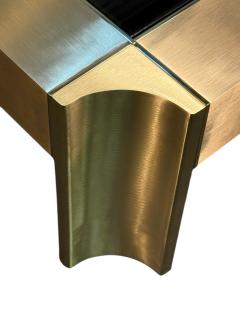 Karl Springer RARE MODERNIST KARL SPRINGER SATIN POLISHED BRASS CUTOUT COFFEE TABLE - 4464352