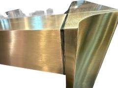 Karl Springer RARE MODERNIST KARL SPRINGER SATIN POLISHED BRASS CUTOUT COFFEE TABLE - 4464358