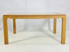 Karl Springer Raffia Embossed Dining Table in the Style of Karl Springer USA 1970s - 4154145