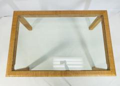Karl Springer Raffia Embossed Dining Table in the Style of Karl Springer USA 1970s - 4154150
