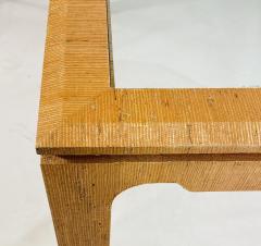 Karl Springer Raffia Embossed Dining Table in the Style of Karl Springer USA 1970s - 4154151