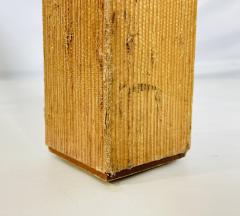 Karl Springer Raffia Embossed Dining Table in the Style of Karl Springer USA 1970s - 4154152