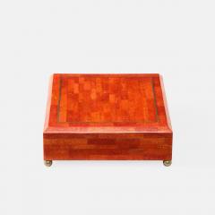 Karl Springer Rare Large Painted Goatskin Jewelry Box by Karl Springer - 4379687