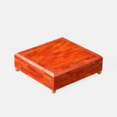 Karl Springer Rare Large Painted Goatskin Jewelry Box by Karl Springer - 4379689