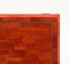 Karl Springer Rare Large Painted Goatskin Jewelry Box by Karl Springer - 4379694