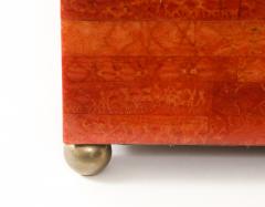 Karl Springer Rare Large Painted Goatskin Jewelry Box by Karl Springer - 4379695