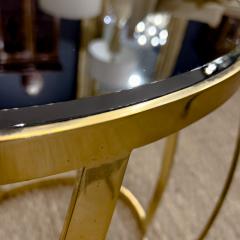 Karl Springer Rare Pair of Vintage Karl Springer Onyx and Brass Side Tables - 4044617