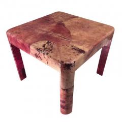 Karl Springer Red Goatskin Game Center Dining Table 1970 - 3951821