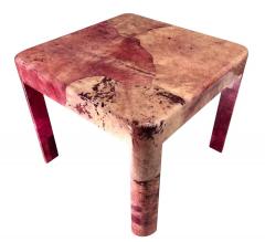 Karl Springer Red Goatskin Game Center Dining Table 1970 - 3951822