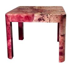 Karl Springer Red Goatskin Game Center Dining Table 1970 - 3951823