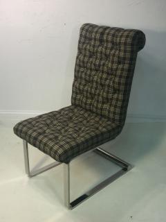 Karl Springer SUITE OF FOUR CHROMED BRONZE DINING CHAIRS ATTRIBUTED TO KARL SPRINGER - 679824