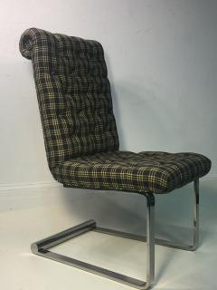 Karl Springer SUITE OF FOUR CHROMED BRONZE DINING CHAIRS ATTRIBUTED TO KARL SPRINGER - 679829