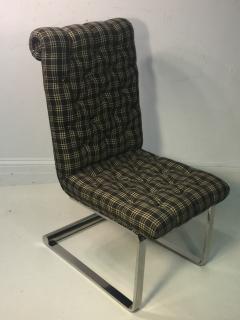 Karl Springer SUITE OF FOUR CHROMED BRONZE DINING CHAIRS ATTRIBUTED TO KARL SPRINGER - 679832