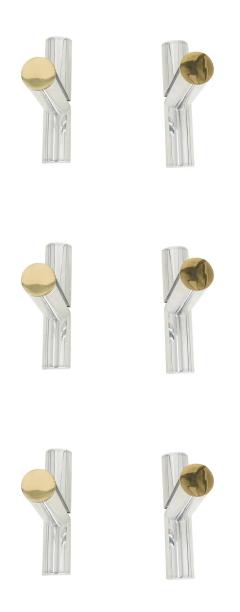 Karl Springer Set of 3 Wall Shelfs in Polished Aluminum Brass attb to Karl Springer - 3125148