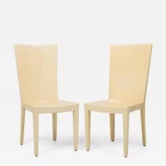 Karl Springer Set of 8 Karl Springer Modern Lacquered Beige Parchment Side Dining Chairs - 4289894