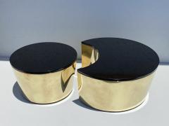 Karl Springer Set of Interlocking Brass and Granite Coffee Tables - 2066832