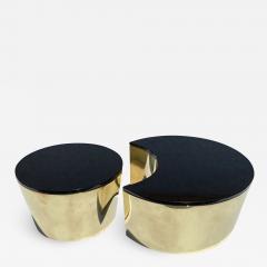 Karl Springer Set of Interlocking Brass and Granite Coffee Tables - 2068801