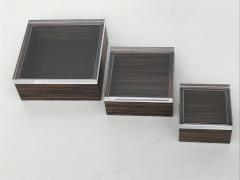 Karl Springer Set of Three Macassar Ebony and Lucite Jewelry Boxes - 441198