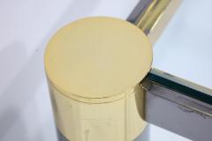 Karl Springer Signed Karl Springer Gunmetal and Brass Cocktail Table 1970s - 4497188